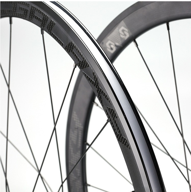 Speed Bit Road Bike Carbon Fiber Wheelset Ultra Light 700C Opening 50MM Elevated 72 Ringing V Brake Carbon Knife