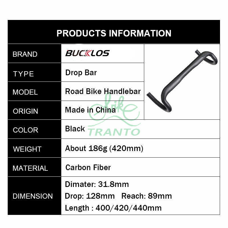 BUCKLOS OEM/ODM Guidon Vtt 31.8mm Bicycle Parts Drop Handle Bar 400/420/440mm Carbon Fiber Mtb Rode Bike Cycle Handlebar