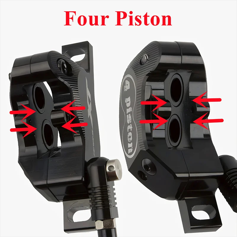 OEM/ODM MTB 800*1500mm Hydraulic Brake Mountain Bike 4Piston Brake Aluminum Alloy Bicycle Hydraulic Disc Clamp Brakes Parts