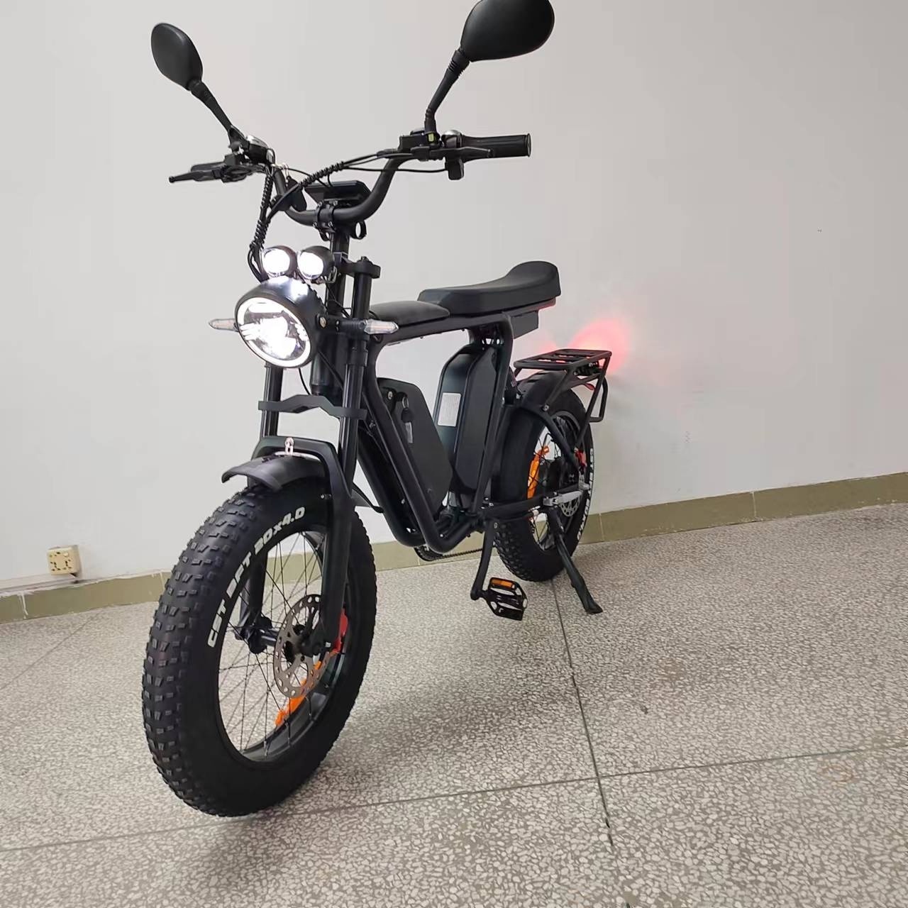 Electric Bike 52V Bafang Motor Dual Battery 44Ah Dual headlamp Full Suspension Hydraulic Brake1000W Fat Tire Electric Bike