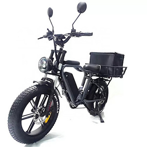 20"X4.0 Wheel Full Suspension eBike 750W Motor Electric Fat Bike 20Ah Battery Hydraulic Brake Fat Tire Electric Cargo Bike