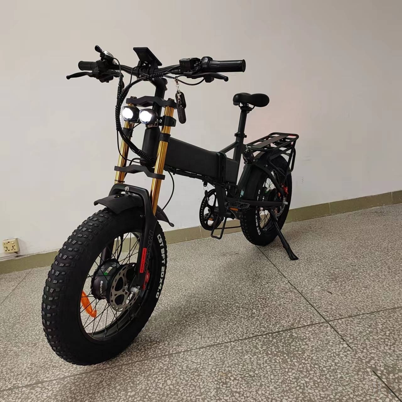 Electric folding fat bike Dual Motor bafang 750W/750W F/R 48v 21Ah Hydraulic Brake Full Suspension Fast Electric Fat Tire Bike