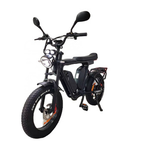 Electric Bike 52V Bafang Motor Dual Battery 44Ah Dual headlamp Full Suspension Hydraulic Brake1000W Fat Tire Electric Bike