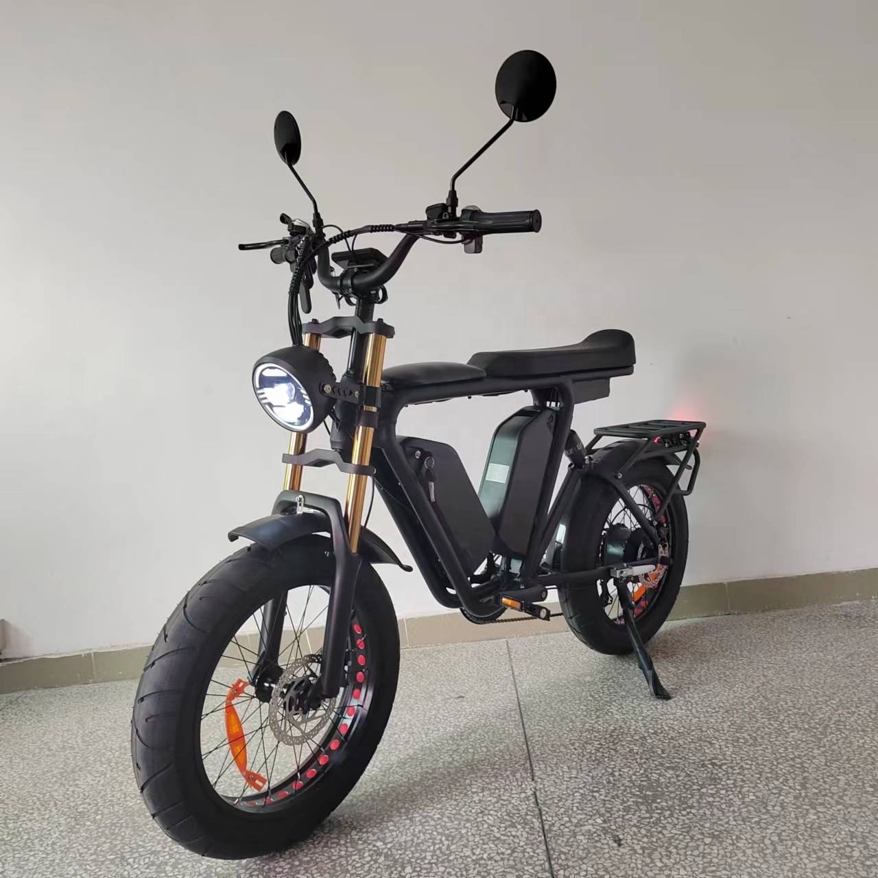 High Speed Tire 55kmh Aluminum Frame 1000W Motor 48V 44ah Dual Battery Full Suspension Hydraulic Brake Electric Fat Tire Bike