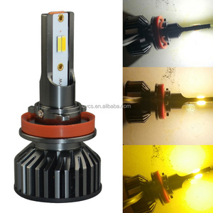 High quality tri colors h8 h9 led headlight h11 48w 1860 CSP led headlight bulb chip 3 colors CSP car led headlight