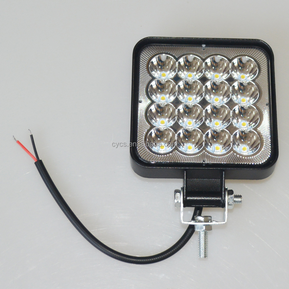 85mm 9-30V  3030 16 LED Work Light Car LED Light DRL headlamp High Power 48W Led Work Light 4x4 Square Truck Offroad Spotlight