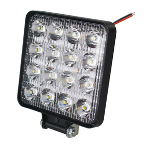 9-30V 16LED 4" LED fog light 6000K 12V 24V 48w square driving car offroad 4inch 3030 48W led work light for boat tractor truck