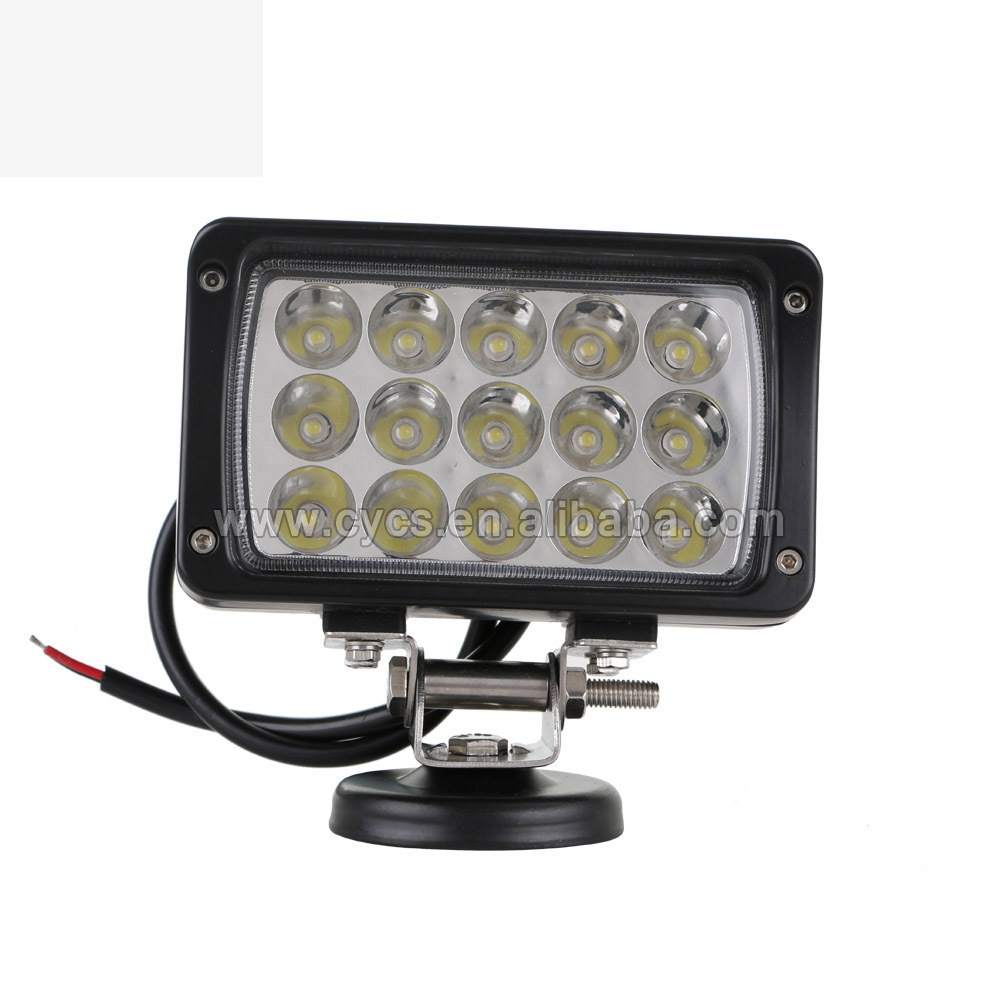 CE ROHS IP67 24V 12V waterproof square spot flood beam off road spotlight led driving lamp 45w led work light for trucks