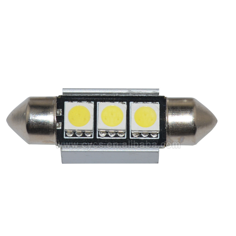 CE 12V 36MM 3SMD 5050 canbus 3leds festoon C5W car led side bulb roof dome interior room light lamp