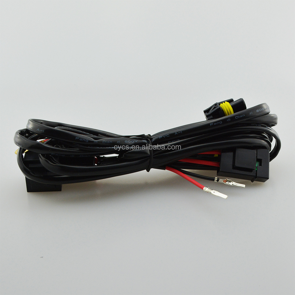 12V 80A Car Auto Xenon HID headlight fog light kit relay harness H1 H3 H7 H11 9005 9006 75W extension cable wire harness