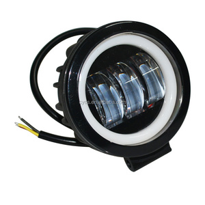 30W White Halo Ring Angel Eyes Led Fog Lamp Bulb DRL Driving Offroad Lamp Round LED Fog Light Auxiliary Driving Lamp Motorcycles