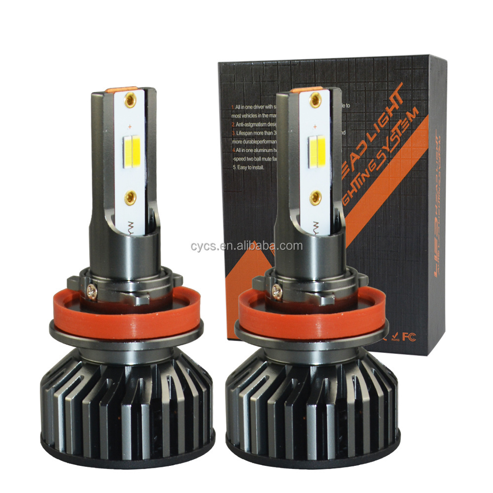 High quality tri colors h8 h9 led headlight h11 48w 1860 CSP led headlight bulb chip 3 colors CSP car led headlight