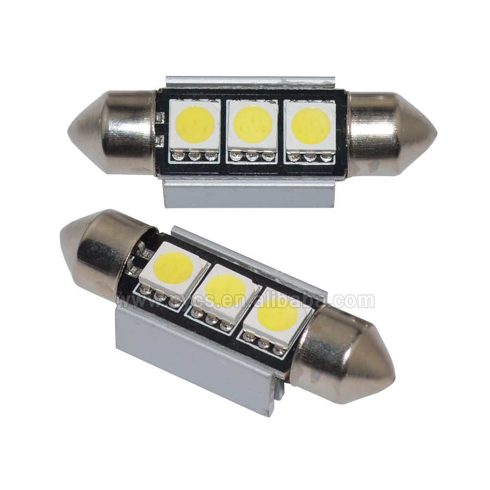 CE 12V 36MM 3SMD 5050 canbus 3leds festoon C5W car led side bulb roof dome interior room light lamp