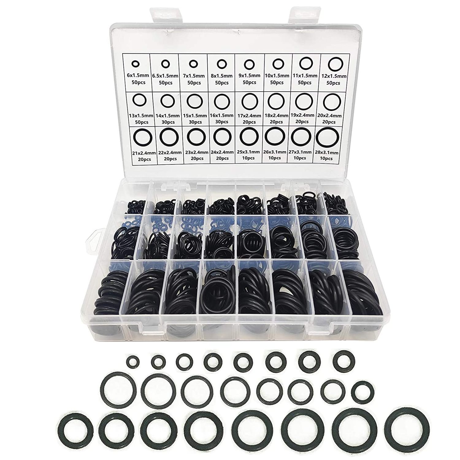 740PCS nitrile silicone rubber Assortment O-ring NBR repair kit faucet sealing valve waterproof machine oil-resistant gasket kit