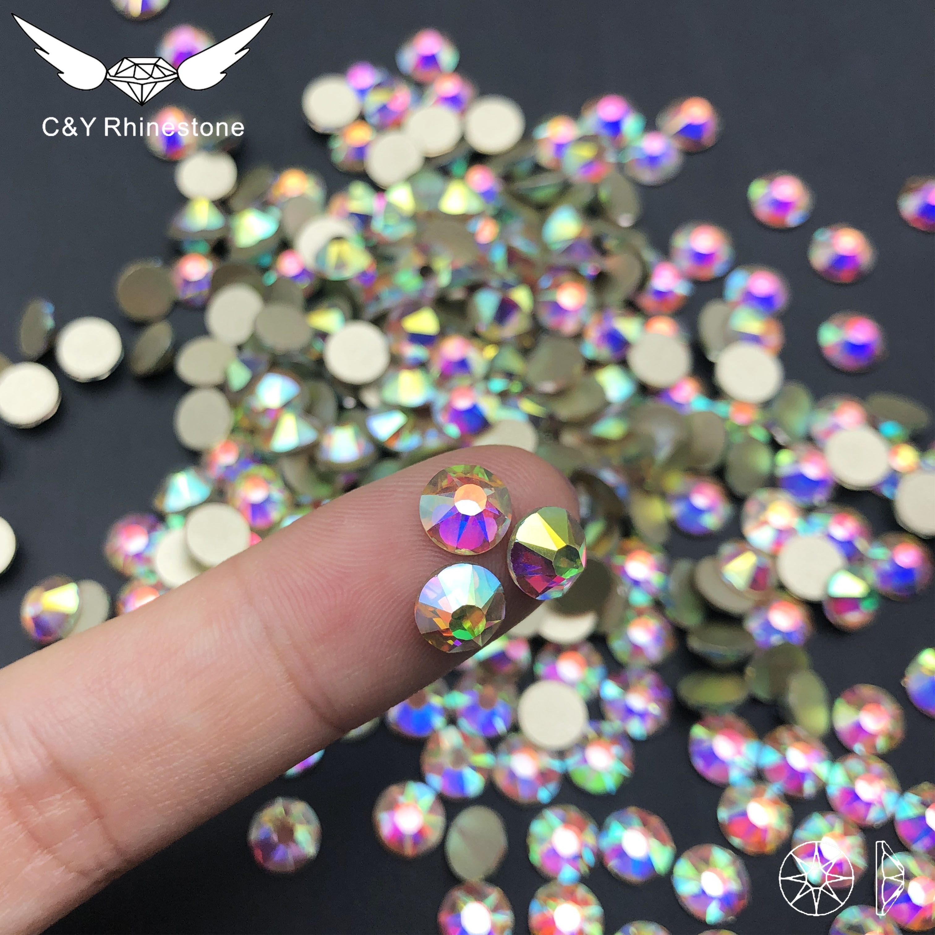 2088 Flatback Non Hot Fix Bulk Crystal Large Rhinestone Nails Flat Back Ab Rhinestones