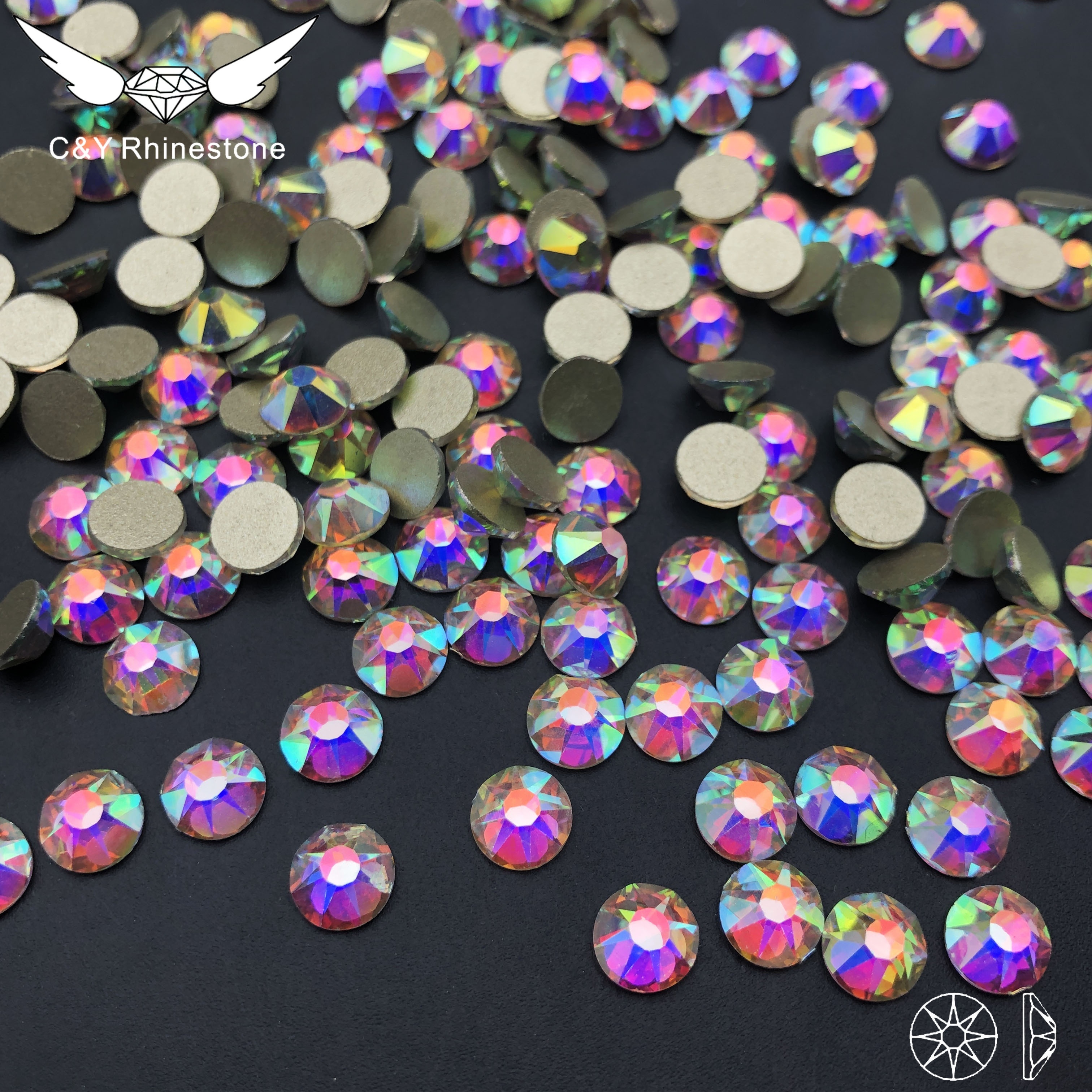 2088 Flatback Non Hot Fix Bulk Crystal Large Rhinestone Nails Flat Back Ab Rhinestones