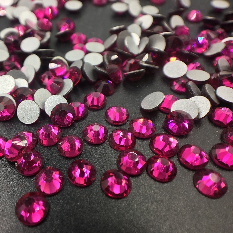 CY Fuchsia Purple in 6 Blank Non Hotfix Flatback Mix Size Glass Nail Stone Mix