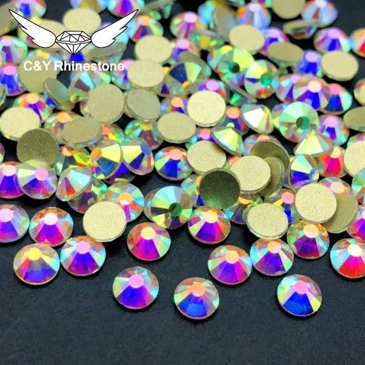 CY Multicolor Wholesale Nail Flatback Stone Glass Flat Back Non Hot Fix Crystal AB Rhinestones In Bulk