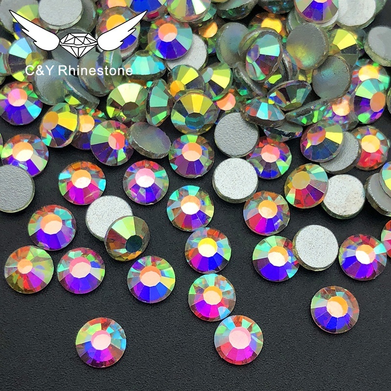 CY Multicolor Wholesale Nail Flatback Stone Glass Flat Back Non Hot Fix Crystal AB Rhinestones In Bulk