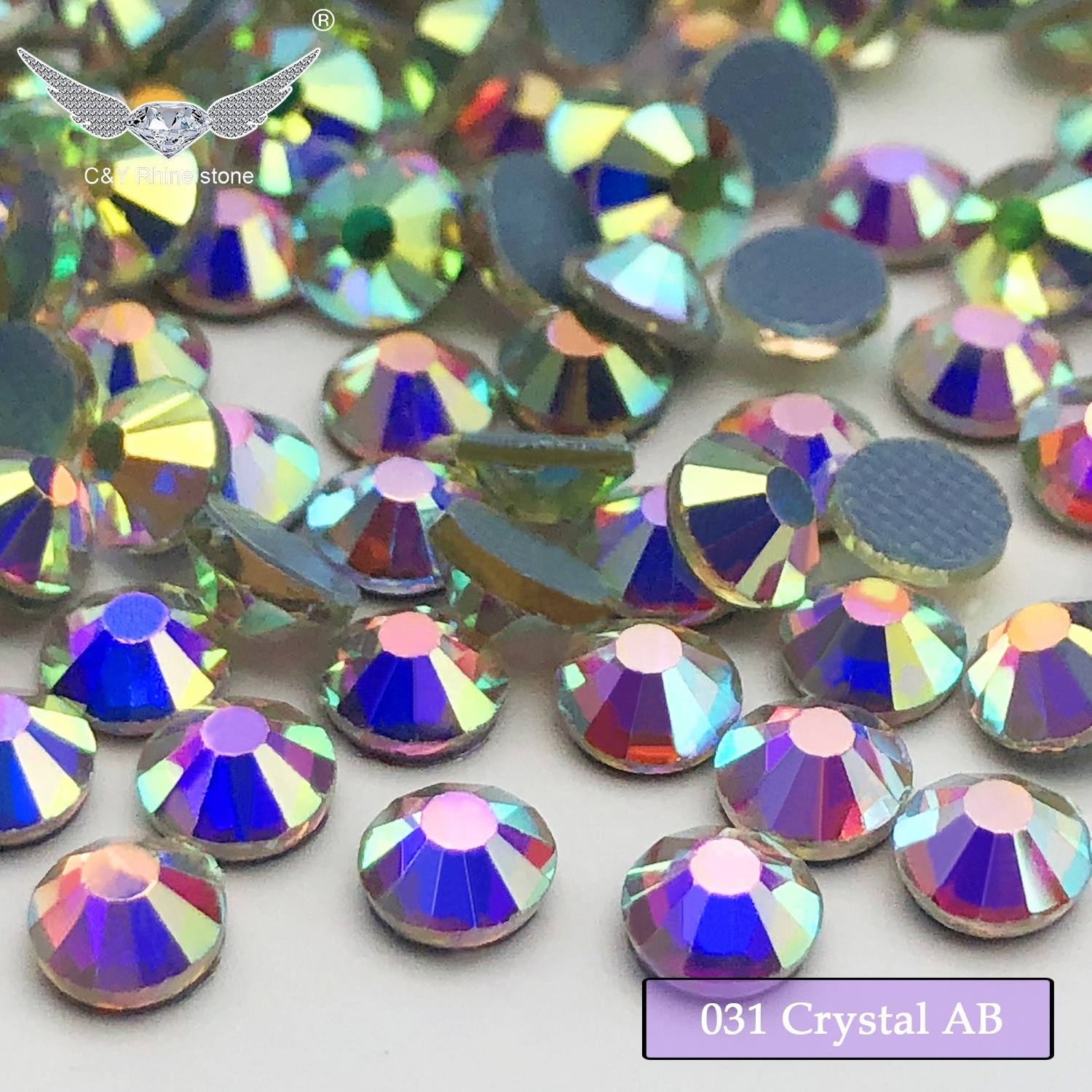 C&Y Wholesale Glass Iron On Rhinestone Crystal Heat Transfer Washable Back Bulk Hotfix Rhinestones