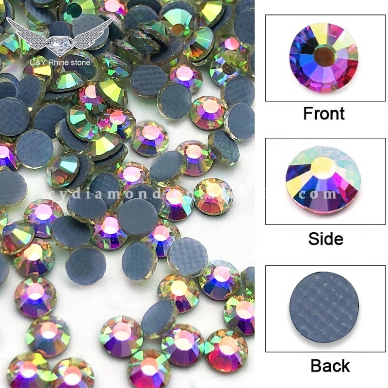 C&Y Wholesale Glass Iron On Rhinestone Crystal Heat Transfer Washable Back Bulk Hotfix Rhinestones