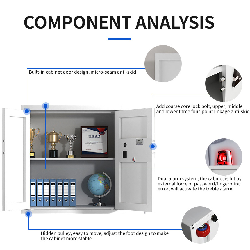 Small Electronic Fingerprint Lock Steel Safe File Storage Cabinet for Office Schools Use Metal Confidential Cabinets