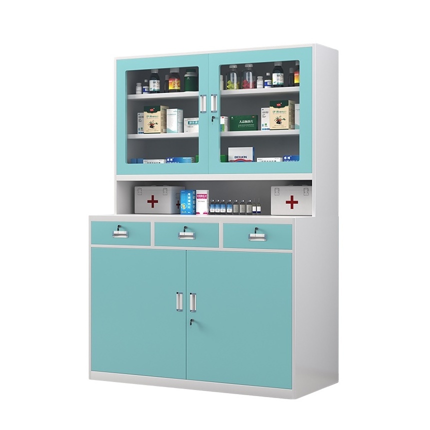 wholesale clinic pharmacy medicine storage cabinet hospital lockable metal medicine glass cabinet disposal treatment cabinet