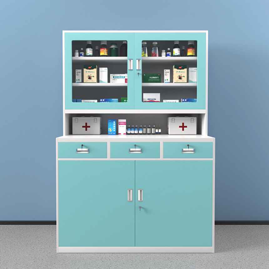 wholesale clinic pharmacy medicine storage cabinet hospital lockable metal medicine glass cabinet disposal treatment cabinet