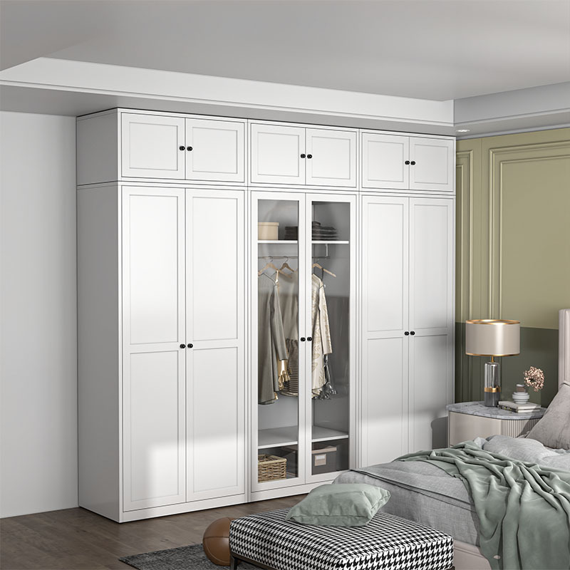 Custom Modern Metal 2/3/4-Door Storage Closet Wardrobe Cabinet for Bedroom for Home or Hotel Use Durable Steel Furniture