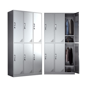 Modern 6-Door Stainless Steel Clothing Cabinets Metal Wardrobes for Dormitories and Employees Office Storage Furniture