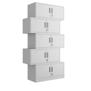 Split Type Steel Filing Cabinet Lockable File Organizer Five-Section Cupboard Storage for Office School Pantry Garage Warehouse