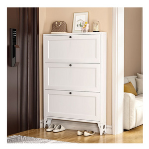 Hot Sell Metal Shoe Cabinet with 3 Flip Drawers Shoe Cabinet Storage Luxury for Living Room, Bedroom, Mudroom and Garage