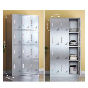 12 Doors stainless steel locker Cabinet gym Locker Clothes Storage Cabinet steel wardrobe Locker for school staff