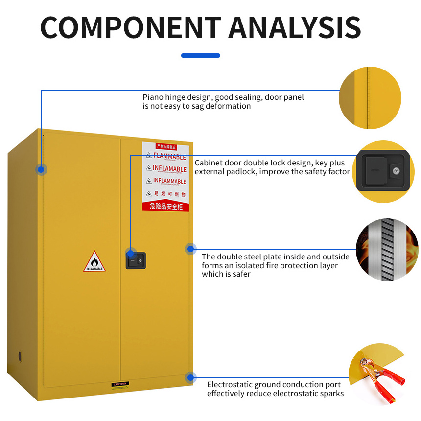 Industrial Chemical Safety Cabinet 90 Gallon Laboratory Flammables Paint Storage Cabinet Weak Acid Weak Alkali Cabinet