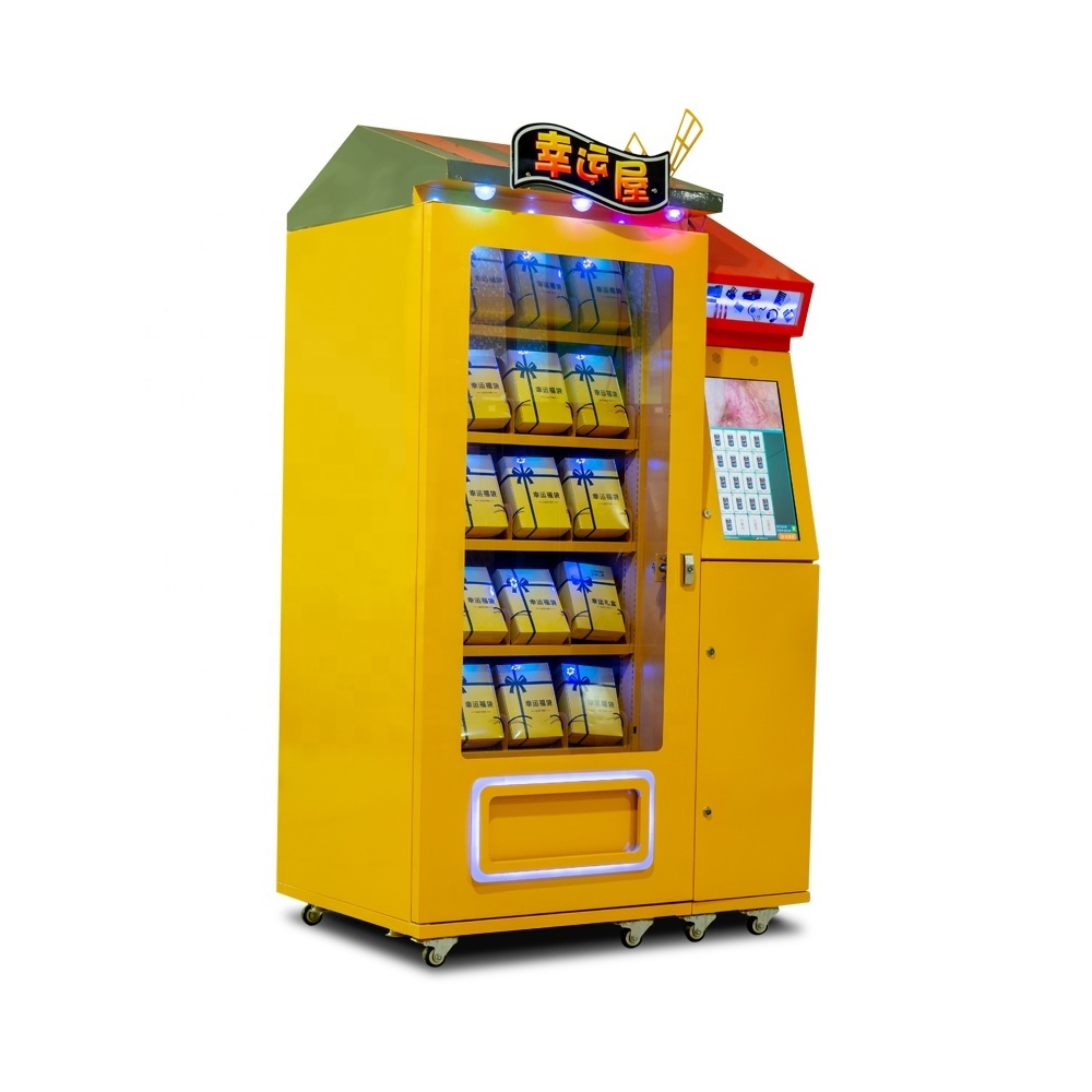 Lucky House self service vending machine automatic sell drinks juice foods fruit coin accept and bill accept