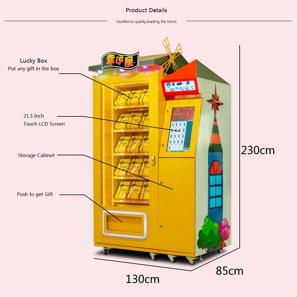 Lucky House self service vending machine automatic sell drinks juice foods fruit coin accept and bill accept