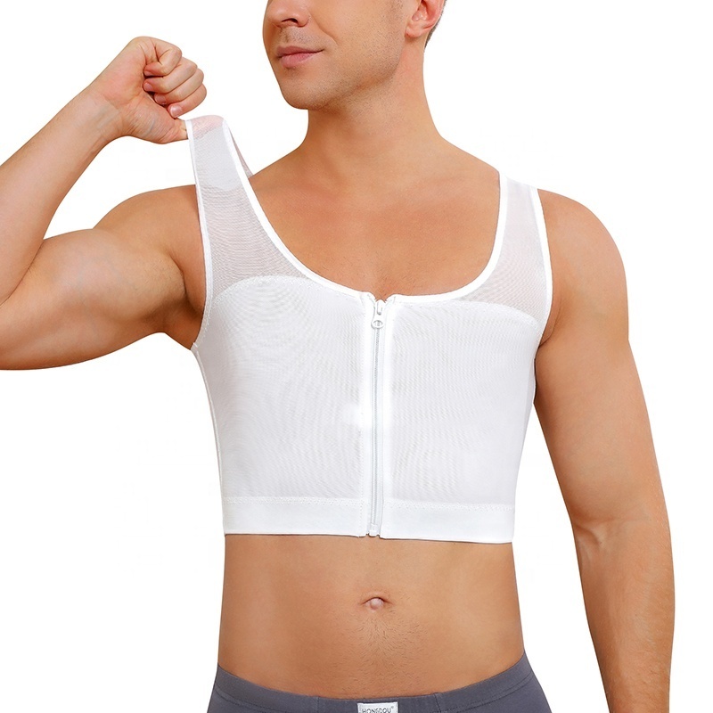 chest gynecomastia body shaper vest mens compression shirt vest men gynecomastia compression zipper vest