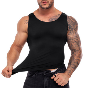 custom logo men body shaper waist trainer vest compression sculpting sauna fat burn vest for men