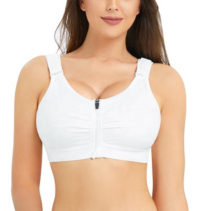 women post surgical compression garments zip front closure compression bra post surgery breast augmentation mastectomy bra