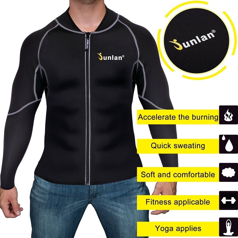 wholesale long sleeve trajes de sauna fitness tops gym tops jacket anti rip durable sauna suits for men