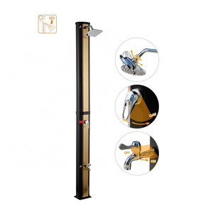 Popular golden color garden pool sunny stainless steel solar outdoor shower for pool and garden