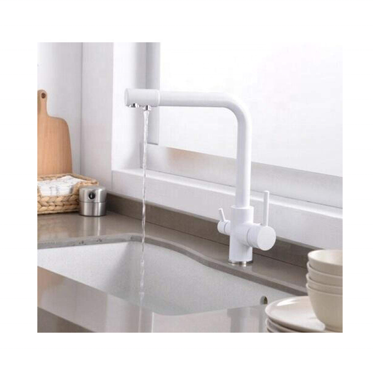 CYEN 2024 new arrivals kitchen hot and cold water drinking water directly white color kitchen water 3 ways kitchen sink faucet