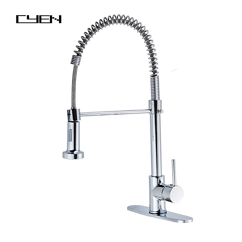 CYEN 2024 New Style Commercial Kitchen Sink Faucet Single Lever Pull Down Sprayer Kitchen Faucet