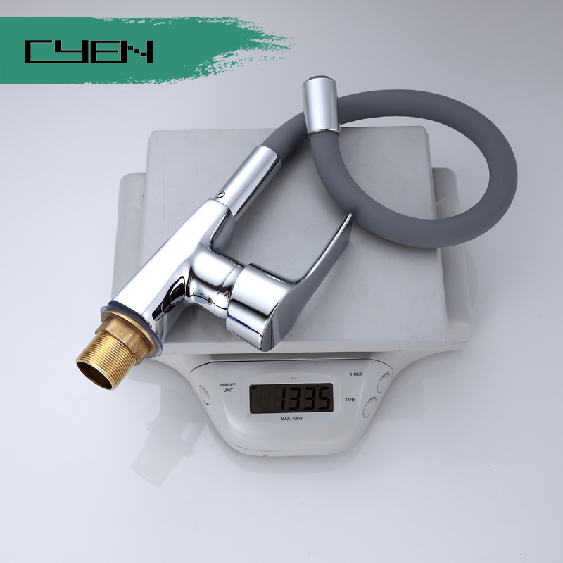 CYEN Copper Color Vientiane Hole Kitchen Sink Faucet Universal Hot and Cold Water Rotation Kitchen Faucet in Black