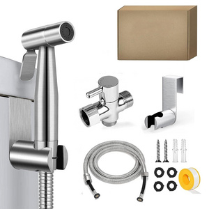 CYEN premium quality sturdiness faucet adapter kit easy installation stainless steel handheld bidet toilet sprayer kit