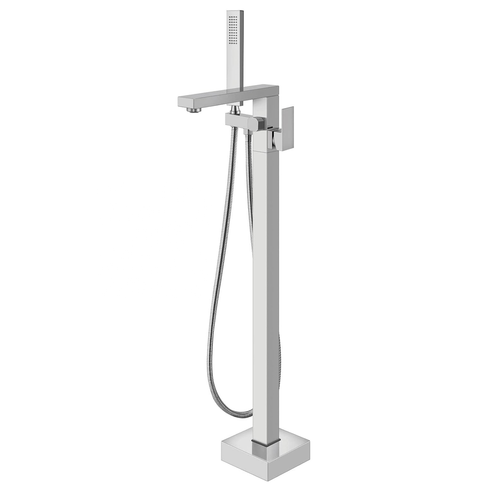 CYEN modern style rust-resistant floor mount single handle right angle spout chrome freestanding bathtub faucet