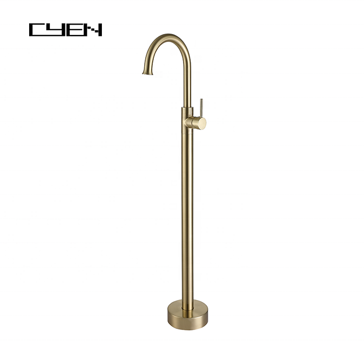 CYEN Good Quality Bath Shower Faucet MIxer Floor Standing Mounted Clawfoot Message Bathtub Faucet with handheld shower