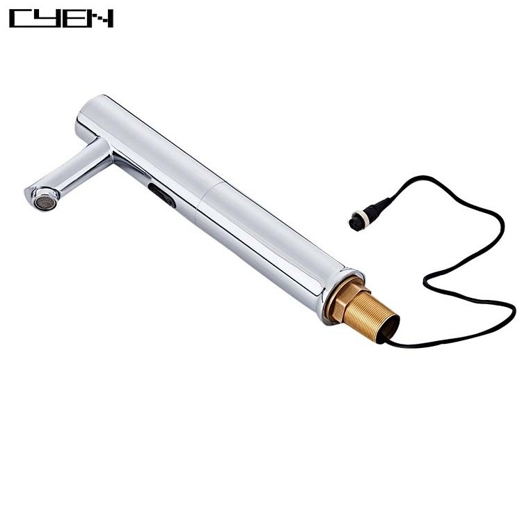 CYEN Automatic Induction Copper Smart Touchless Hands Free Public Bathroom Mixer Faucet Sensor Basin Tap