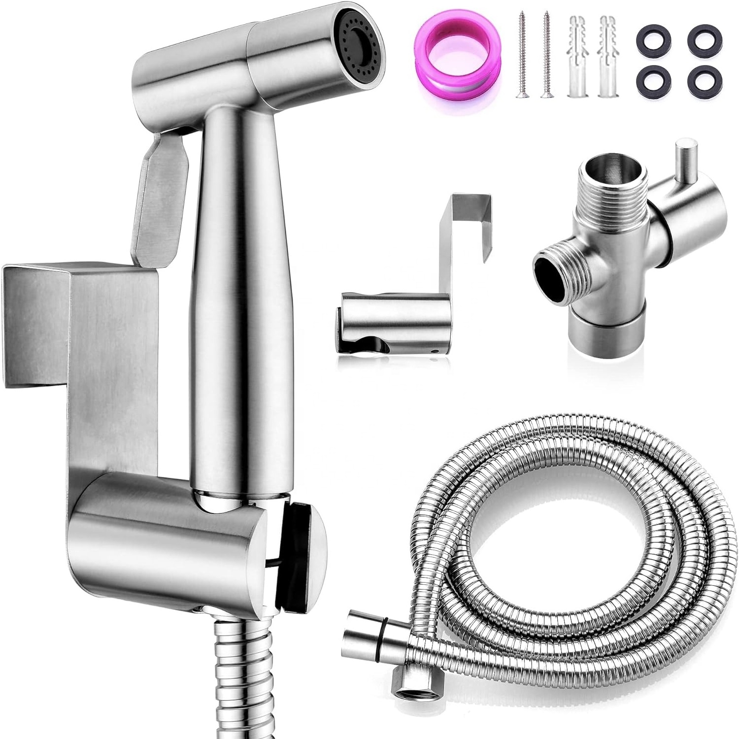 CYEN luxury premium quality adjustable water pressure softness stainless steel handheld bidet toilet sprayer kit