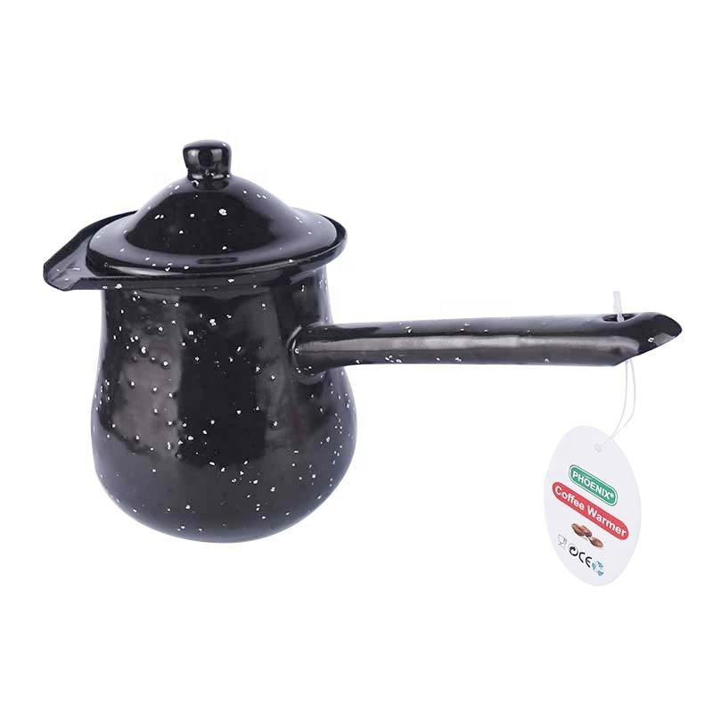 European black enamel coffee pot cast iron cookware metal coffee pot for sale